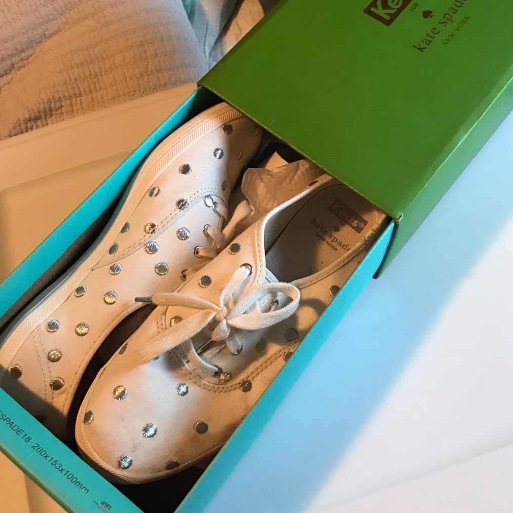 Kate Spade silver polka dot Keds
